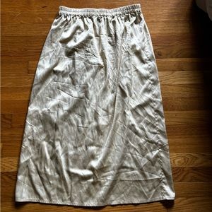 Baserange silk midi skirt with stretch waist size medium ivory